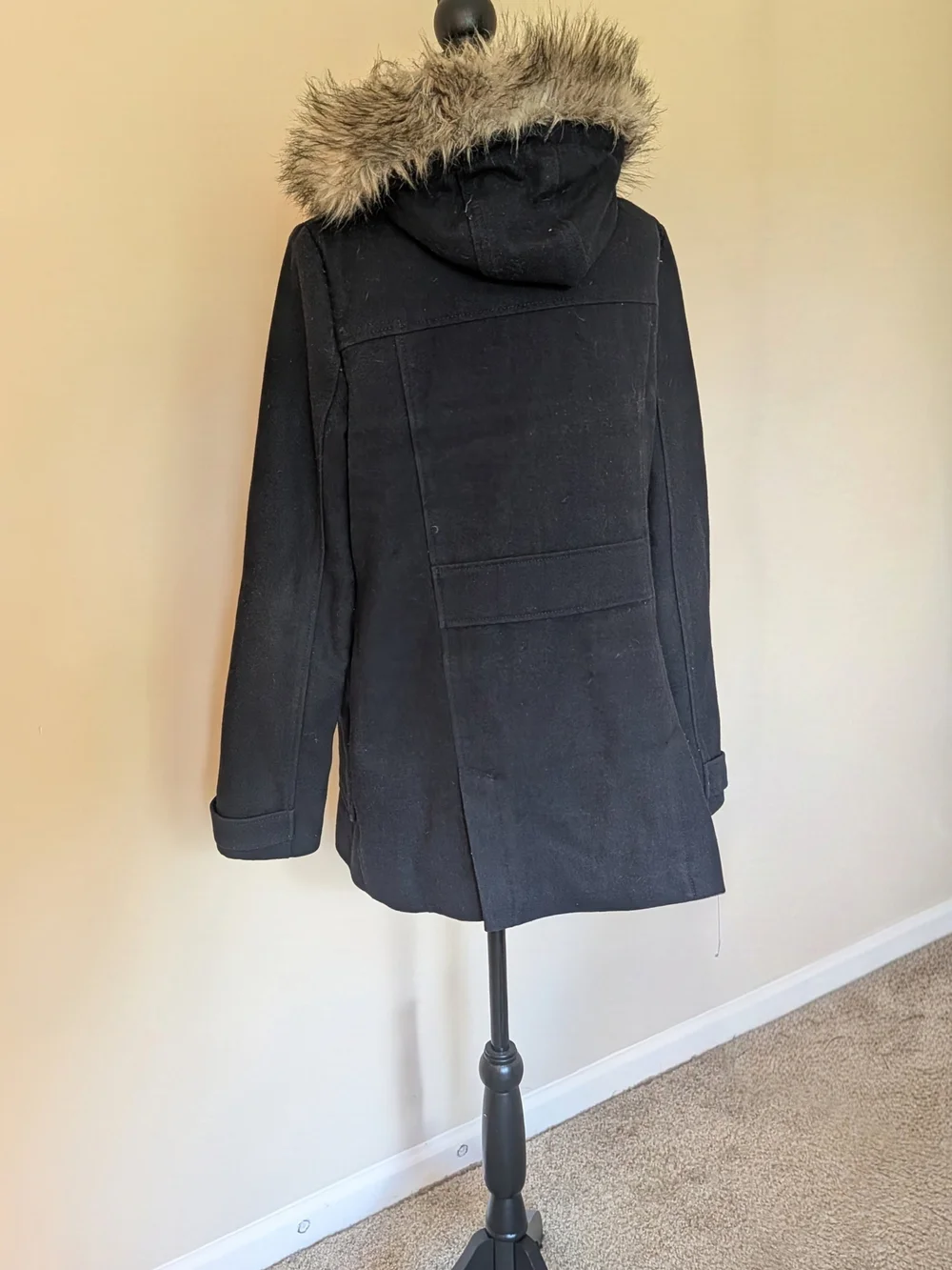 American Eagle Toggle Hooded Coat with Faux Fur Trim